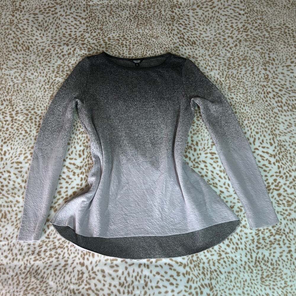 Simply Vera Vera Wang Ombre Sweater Size L Gray Metallic Knit Asymmetric